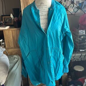 Teal Snap Front Light Jacket - 2X